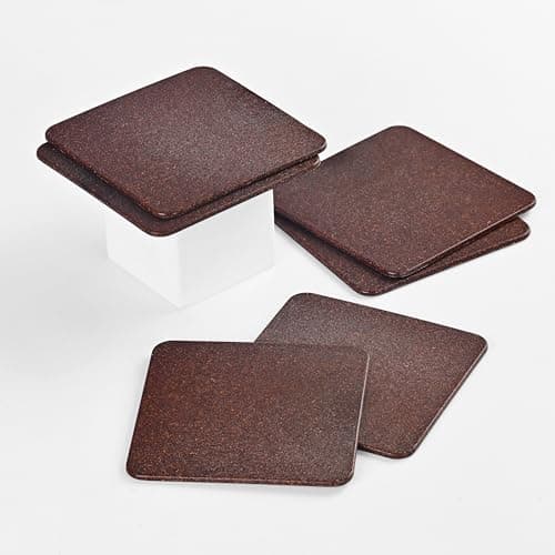 Eha Earth Friendly Tea Coasters Set of 6|Coasters for Dining Table for Hot Pots|Coaster Made with Bamboo Fibers & Rice Husk |for Tea Cups, Coffee Mugs and Glasses | Coffee