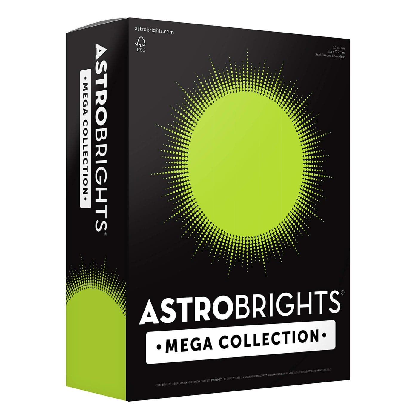 Astrobrights Mega Collection Colored Paper Neon Green 625 Sheets 24 lb89 gsm 85 x 11 MORE SHEETS 91672