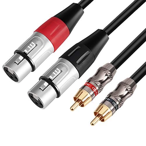 Devinal XLR/RCA Stereo Cable - Dual XLR Female to Dual RCA Phono Audio HiFi Adapter, 6.6FT