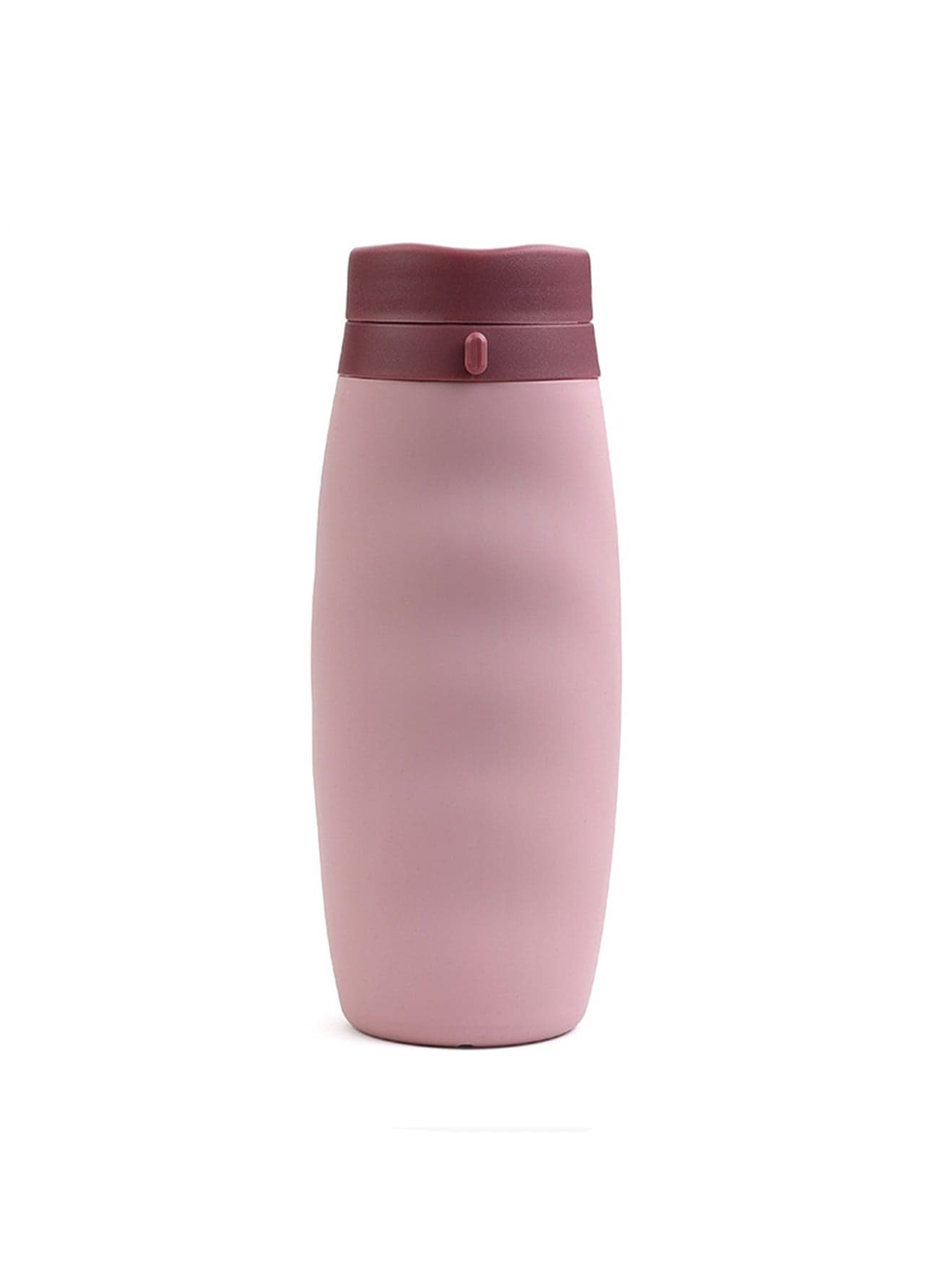 Portable Sports Water Bottle 600ml High Temperature Resistant LFGB Silicone Folding Cup Outdoor Travel Water Cup Space-saving Storage Large Water Cup (Pink Water Cup)