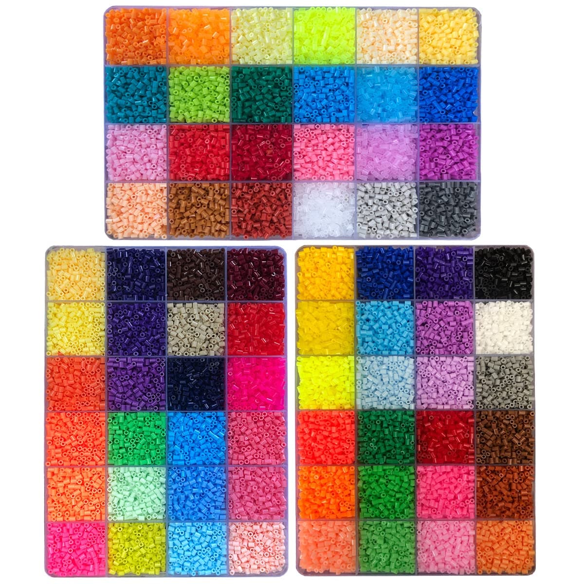 ZLLBTMO 39000 Pcs Fuse Beads Kit for Craft Making 72 Colors 2.6mm Mini Small Iron Beads Set for Aduld Kids, with Box, 4 Pegboards, 1 Drawing, 1 Tweezers, 5 Ironing Paper