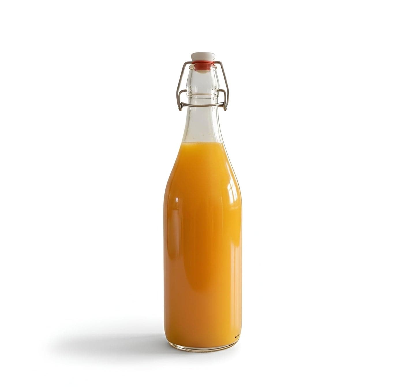 Vency Fliptop Glass glass bottle 1 litre for Fridge, Transparent, Leakproof Flip Cap, Airtight Seal, for Milk, Juice, Cold Beverages, Durable, Scratch-Proof, Freezer Safe (Rocco)