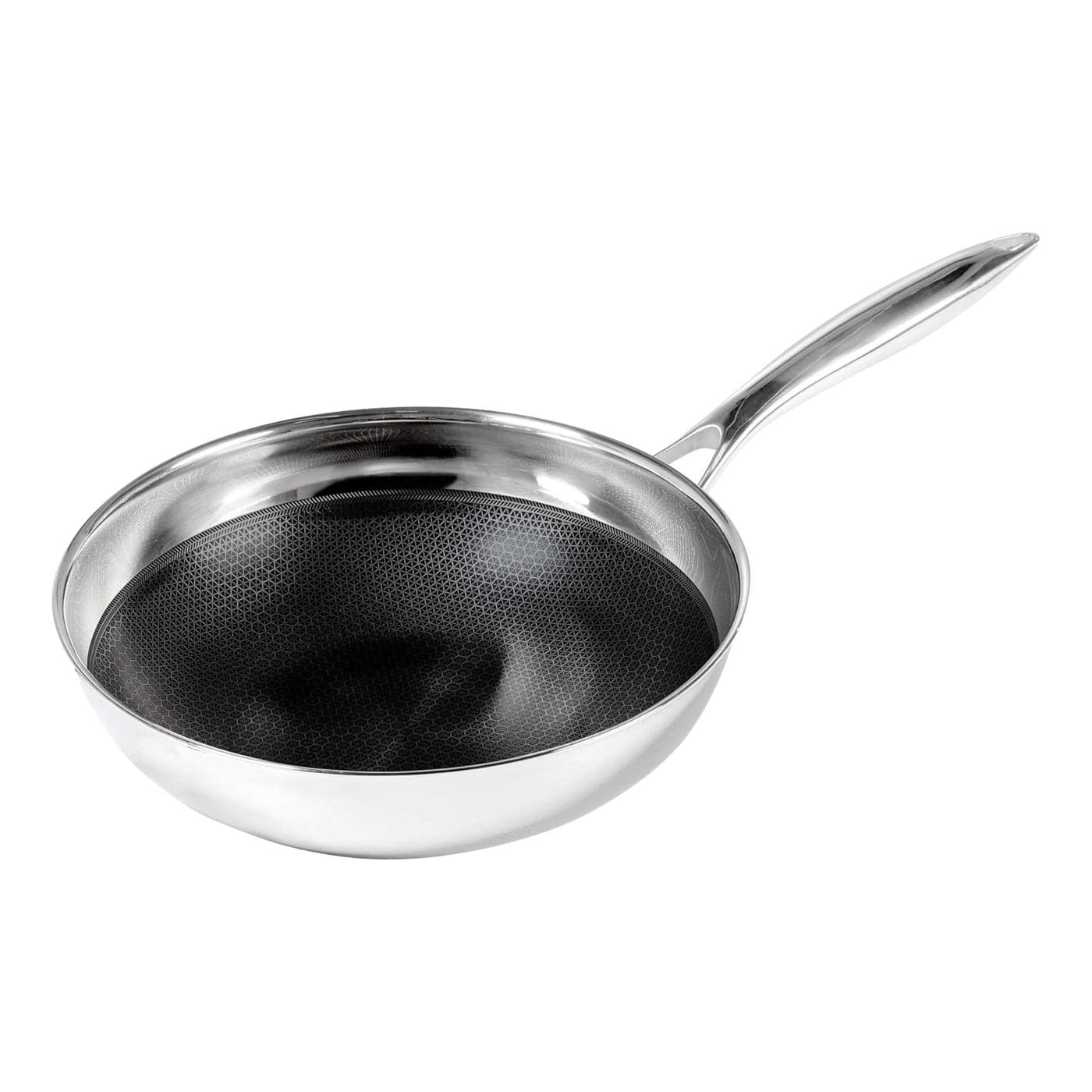 Black Cube Quick Release Chefs Pan 95Inch25 Quart Stainless Steel Deep Induction Frying Pan Kitchen Cookware Induction Cookware