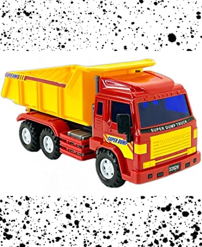 Big Daddy Trucks Medium Sized Big rig Friction Powered Dump Truck with Large Space in The Back Colors May Vary