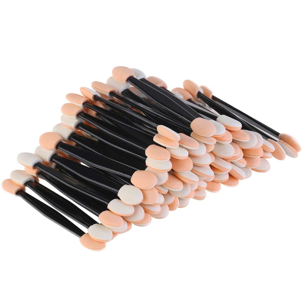 JASSINS 50pcs Eyeshadow Applicators Disposable Eyeshadow Sponge Brush DoubleSided Eye Makeup Sponge Applicators