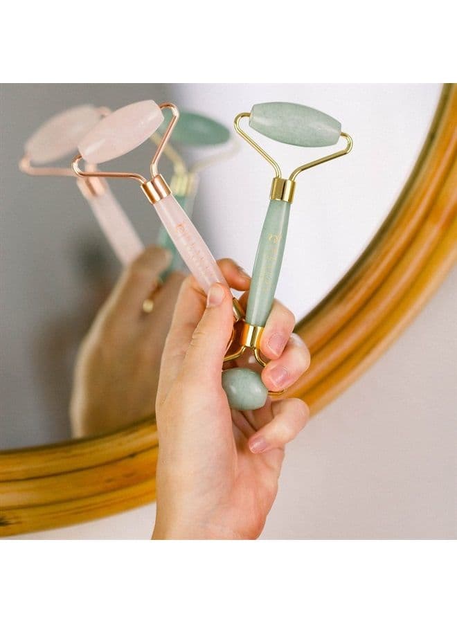 Rose Quartz Face Roller Skin Care Tools - Face Massager Roller, Facial Roller & Eye Roller for Puffy Eyes, Facial Massager Facial Tools Pair Perfectly with Skincare & Are Self Care Gifts for Women
