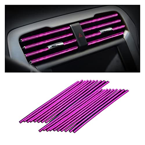 20 Pieces Car Air Conditioner Decoration Strip for Vent Outlet, Universal Waterproof Bendable Air Vent Outlet Trim Decoration, Suitable for Most Air Vent Outlet, Car Accessories (Ice Purple)