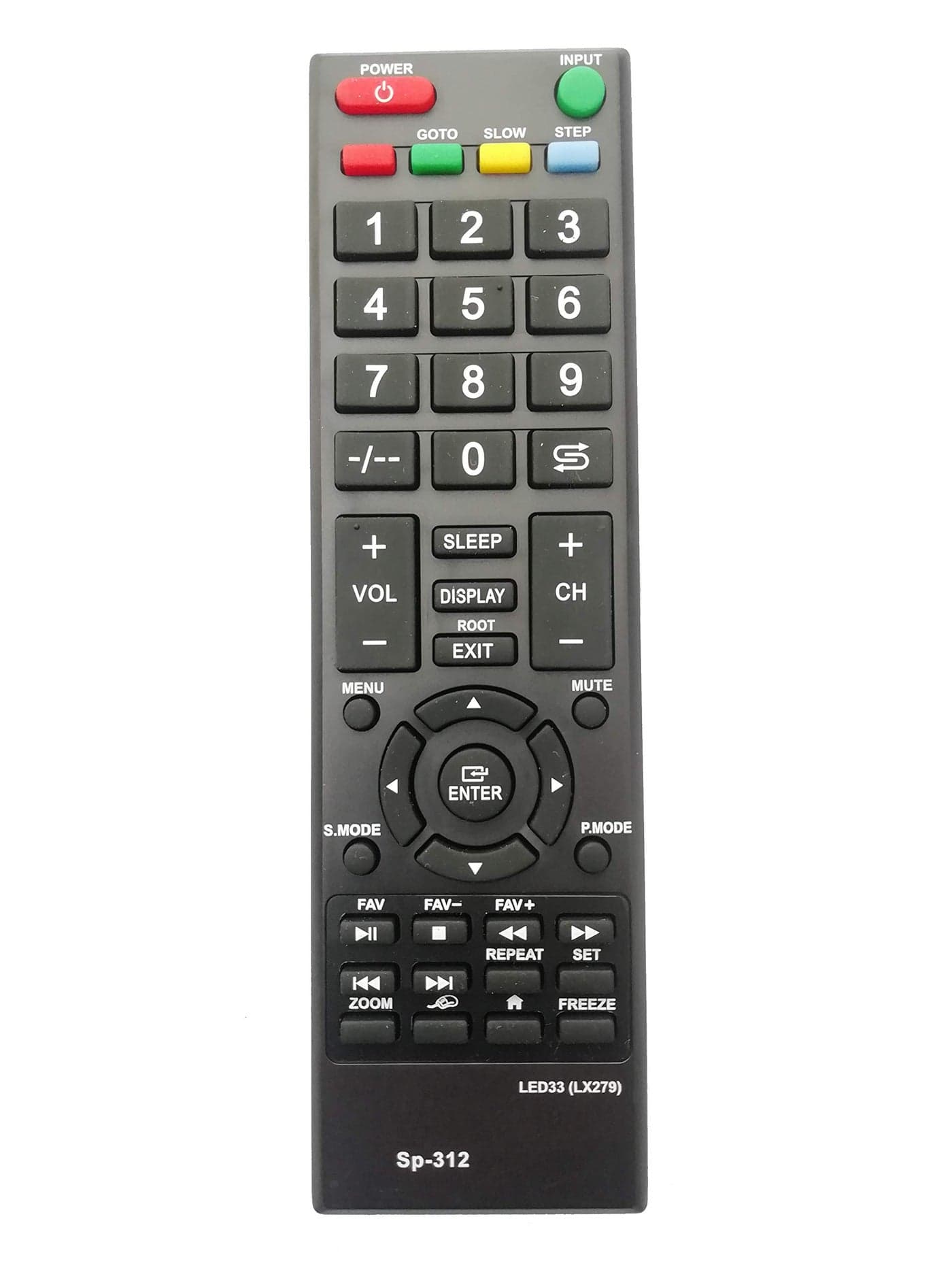 LipiWorld® SP-312 LED33 (LX279) LCD Led Tv Universal Remote Control Compatible for Speedcon Tv Remote