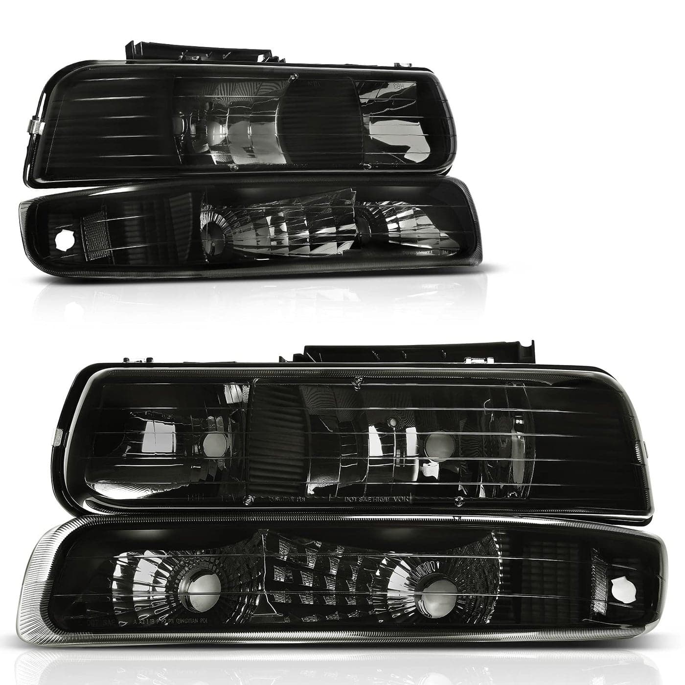 AUTOSAVER88 Headlights Assembly Compatible with 19992002 Chevy Silverado 20002006 Tahoe Suburban Headlamp with Bumper Lights