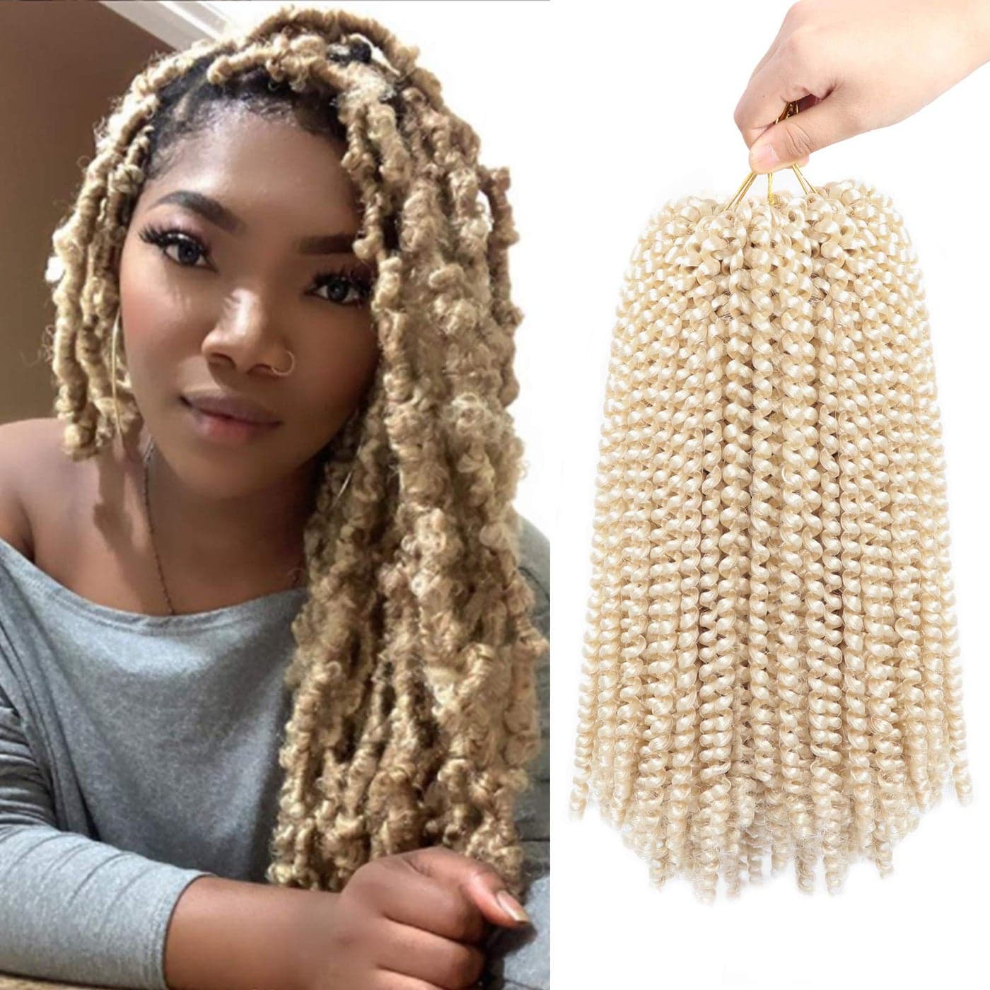 3 Packs 12 Inch Spring Twist Ombre Colors Butterfly locs Crochet Braids Braiding Hair Extensions Low Temperature Fiber 90 Strands 160gPack 12 Inch 613