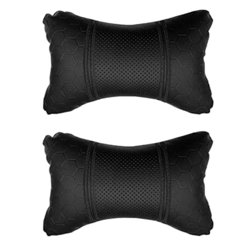 Kandid Black Cushion Pillow Football Design Car Neck Rest for Maruti Suzuki Alto 800 (Set of 2)