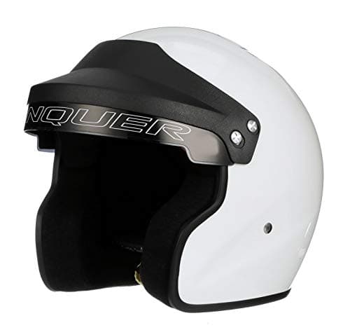 Conquer Snell SA2025 Approved Open Face Auto Racing Race Car Helmet Adult Men Women Youth Black White Silver