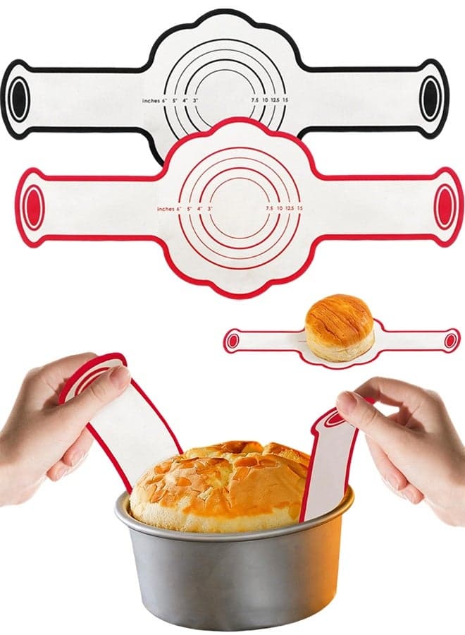 2 Pcs Reusable Silicone Bread Sling for Dutch Oven, Non-Stick Sourdough Baking Mat with Long Handles, Essential Bread Making Accessory & Gift