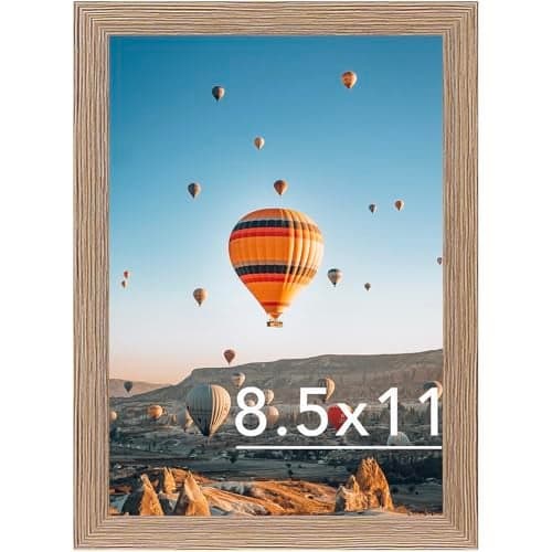 8.5x11 Picture Frame Rustic Brown for Wall Hanging or Tabletop, Wall Mounting Horizontally or Vertically, 8.5 x 11 Wall Gallery Poster Photo Frame with Durable Shatter Resistant Plexiglass, Rustic