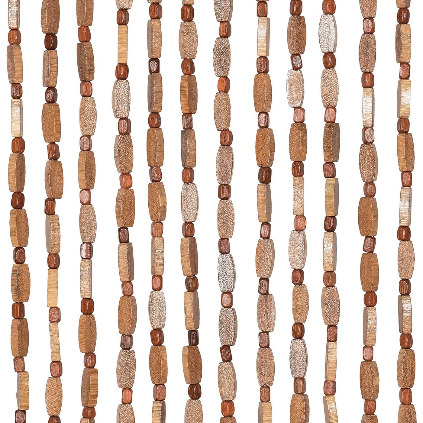 Osunnus Handmade Bamboo Beaded Curtain for Doorway 355 x 75 Inches 52 Strands Hanging Door Beads Hippie Curtain for Bedroom Living Room Boho Rustic Home Store Decor Brown