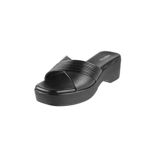 Metro Women Black Wedge Heel Comfort Fashion Slip-on Sandal UK/6 EU/39 (34-312)