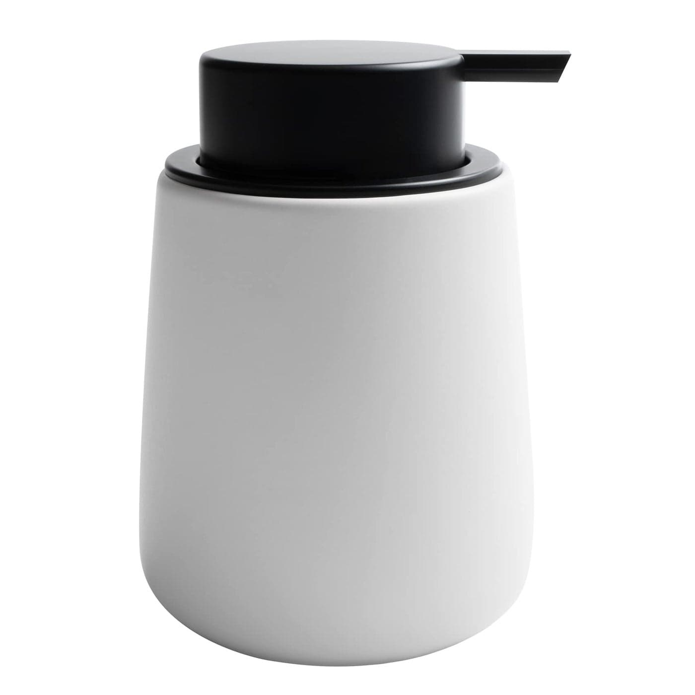 TOOZFO Soap Dispenser Ceramic with EasytoPress Pump Hand Lotion Liquid Dispenser for Shampoo Bathroom Kitchen 12 oz Blackwhite
