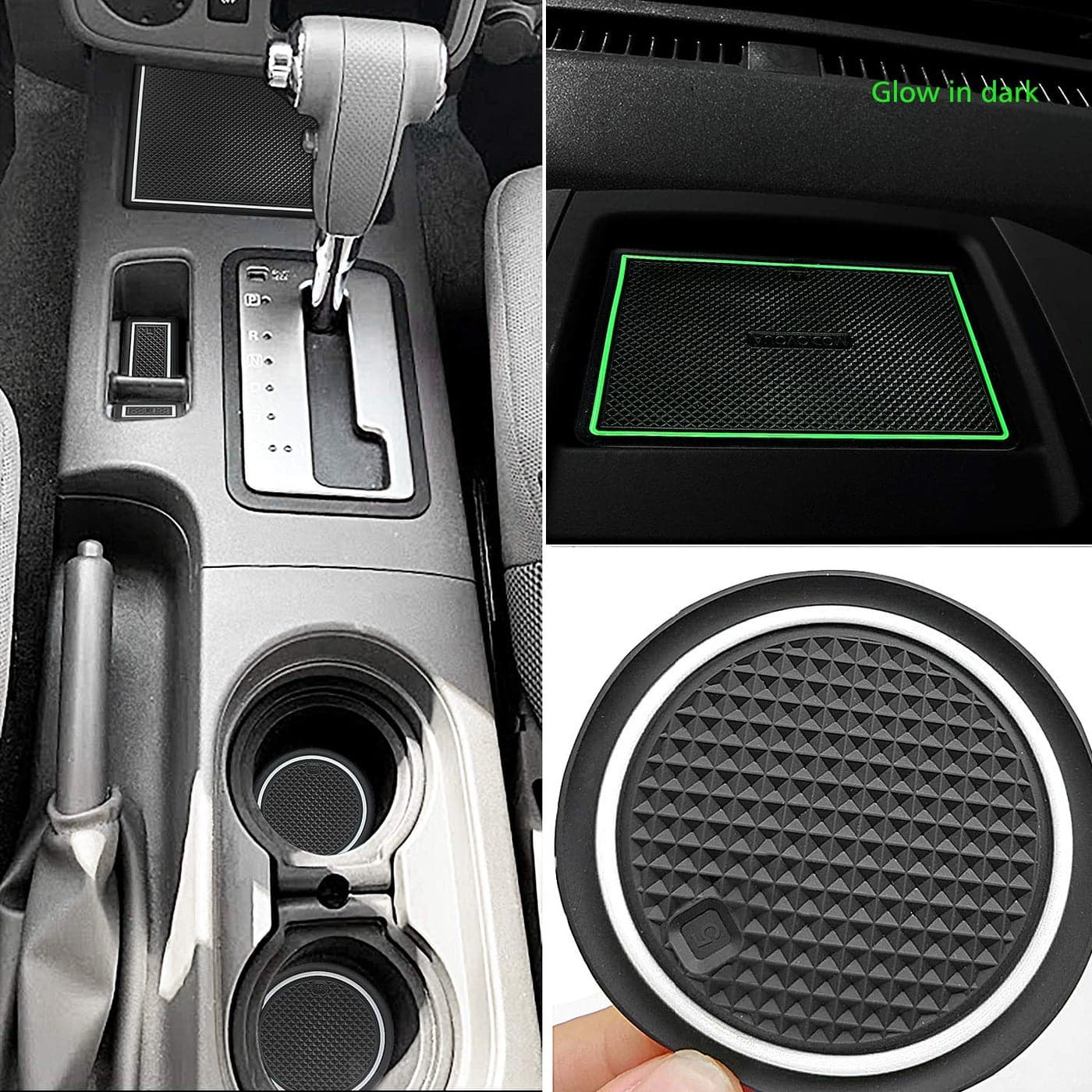 auovo Anti Dust Mats for Frontier Crew Cab 20052020 Xterra Accessories 20052015 Custom Fit Door Pocket Liners Cup Holder Pads Console Mats24pcsSet WhiteGlow in Dark