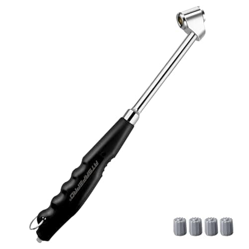 ATsafepro Dual Head Tire Pressure Gauge 10150 PSI110 Bar and 127 Length Heavy Duty Zinc Alloy Analog Tire Gauges for Semi Trucks RVs Cars SUVs Schrader Valve Compatible and PVC Grip