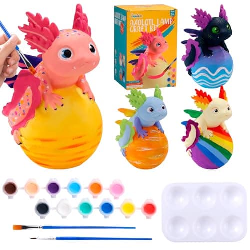 Paint Your Own Axolotl Lamp Kit Axolotl Crafts Night Light Arts and Crafts for Kids Ages 48 Kids Crafts Ages 68 812 Birthday Gifts for Girls Boys 6 7 8 9 10 11 12 Years Old Upgraded Paints
