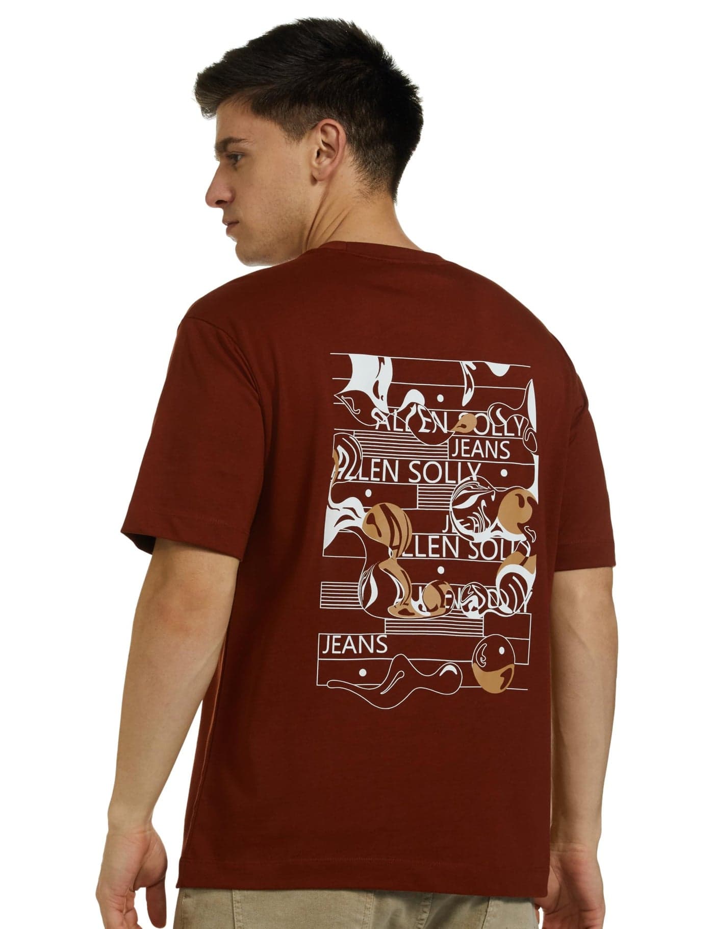 Allen Solly Mens T Shirt Brown