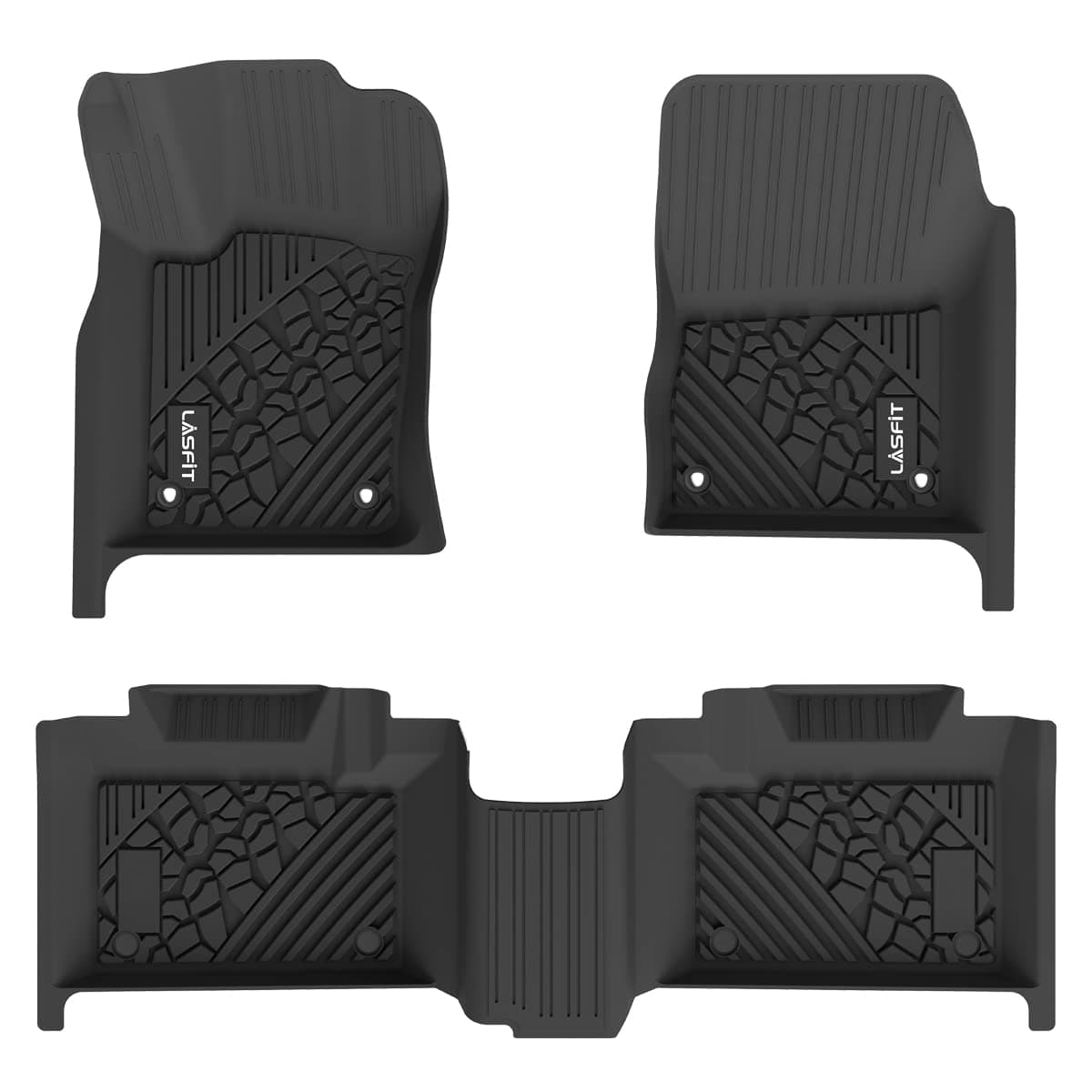 LASFIT Floor Mats for Jeep Grand Cherokee 20132015 for Dodge Durango 20132015 Not for 6seat All Weather TPE Custom Fit Car Mats Floor Liners 1st 2nd Row Black