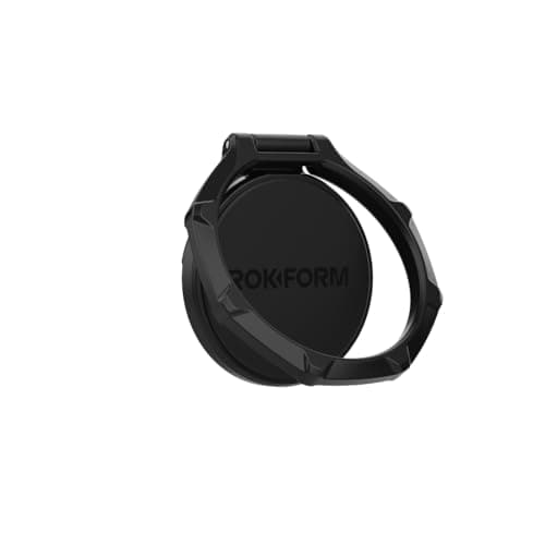 Rokform Magnetic Sport Ring Grip and Stand Version 2 Metal Cell Phone Holder Specially Designed for Rokform iPhone Samsung Pixel ROKLOCK Twist Lock Cases Black