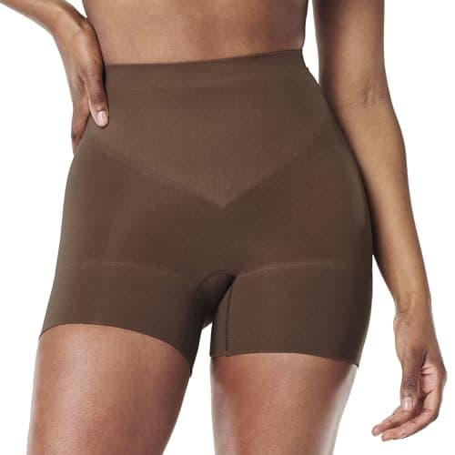 SPANX SPANXsculpt Seamless Power Shorty - For All Hemline Lengths - Lightweight Core Control Shapewear - Dig-Free Waistband - Chestnut Brown - Medium