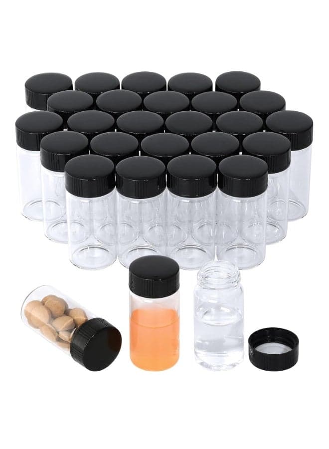 25 Pack 20ml Clear Glass Vials with Screw Caps Small Vials for Essential Oil Leak-Proof Liquid Bottle
