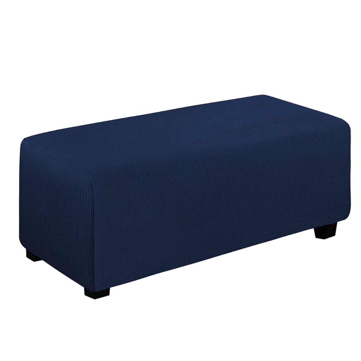 EasyGoing Stretch Ottoman Cover Folding Storage Stool Furniture Protector Soft Rectangle slipcover with Elastic BottomOttoman XLargeNavy