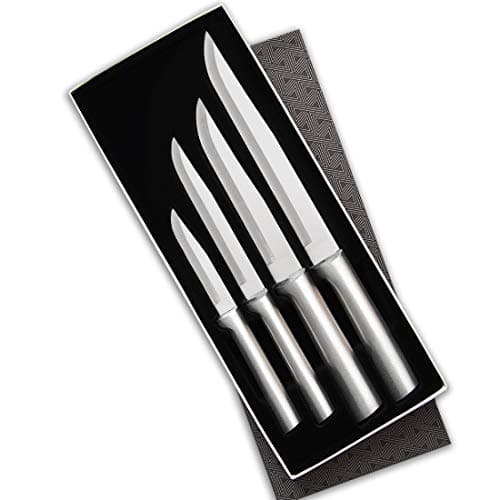 Rada Cutlery 4-Piece Wedding Register Knife Gift Set (S04), Stainless Steel Hollow Ground Blades, Made in USA, Silver Handles