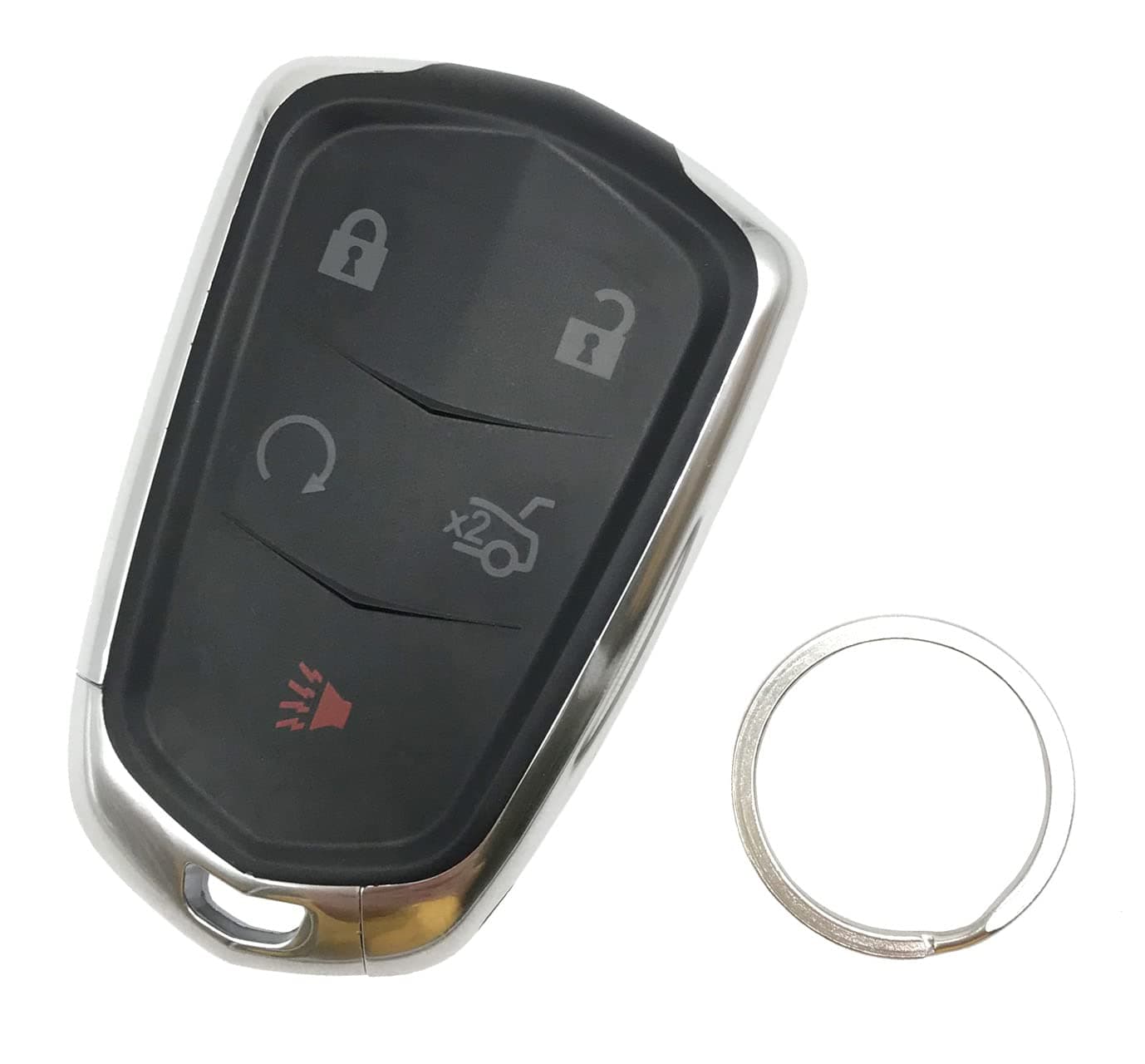 Key Fob Case Shell Fit for Cadillac ATS CTS SRX XTS 5 Buttons Replacement Smart Car Key Housing Outer Cover HYQ2AB, HYQ2EB (1)