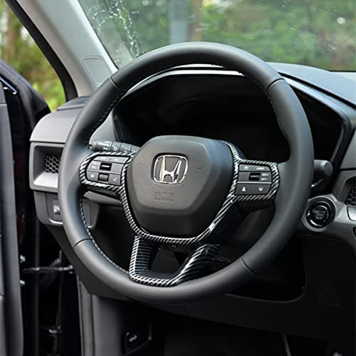 ZiWen Interior Trims Carbon Fiber Print Steering Wheel Cover Accessories for Honda CR-V HR-V Accord 2023 2024 2025 Civic 2022-2025