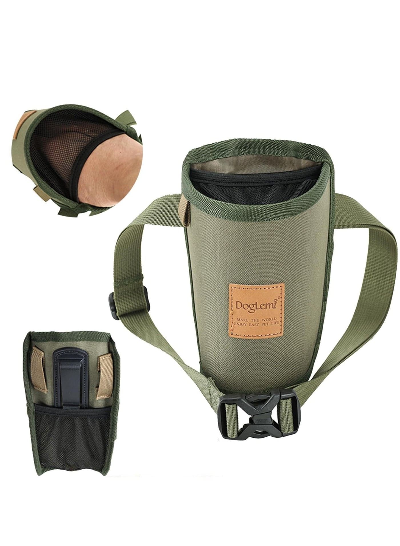Dog Training Treat Pouch Bag, 3 Ways to Wear, Portable Pet Pocket Waist Clip Bag for traveling, dog training