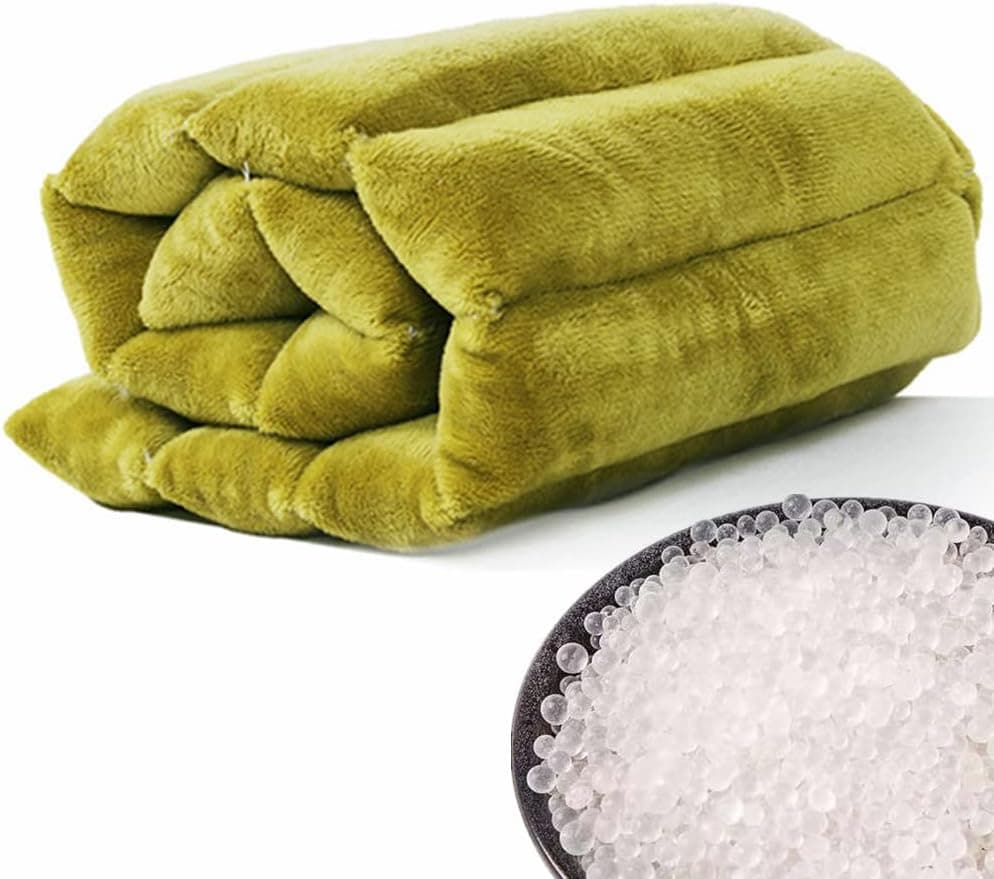 Silica Beads Microwave Heating Pad for Hot Compress and Cold Compress No Smell Reusable Microwavable Heating Pad for Back Neck Shoulder Leg Muscle Ache Cramps Olive Green7x21