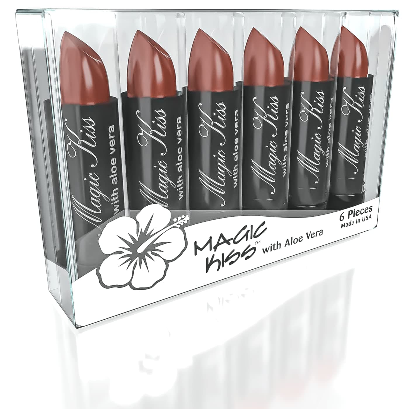 Magic Kiss Lipstick Set Aloe Vera Color Changing 6 Pack MADE IN USA Chocolate