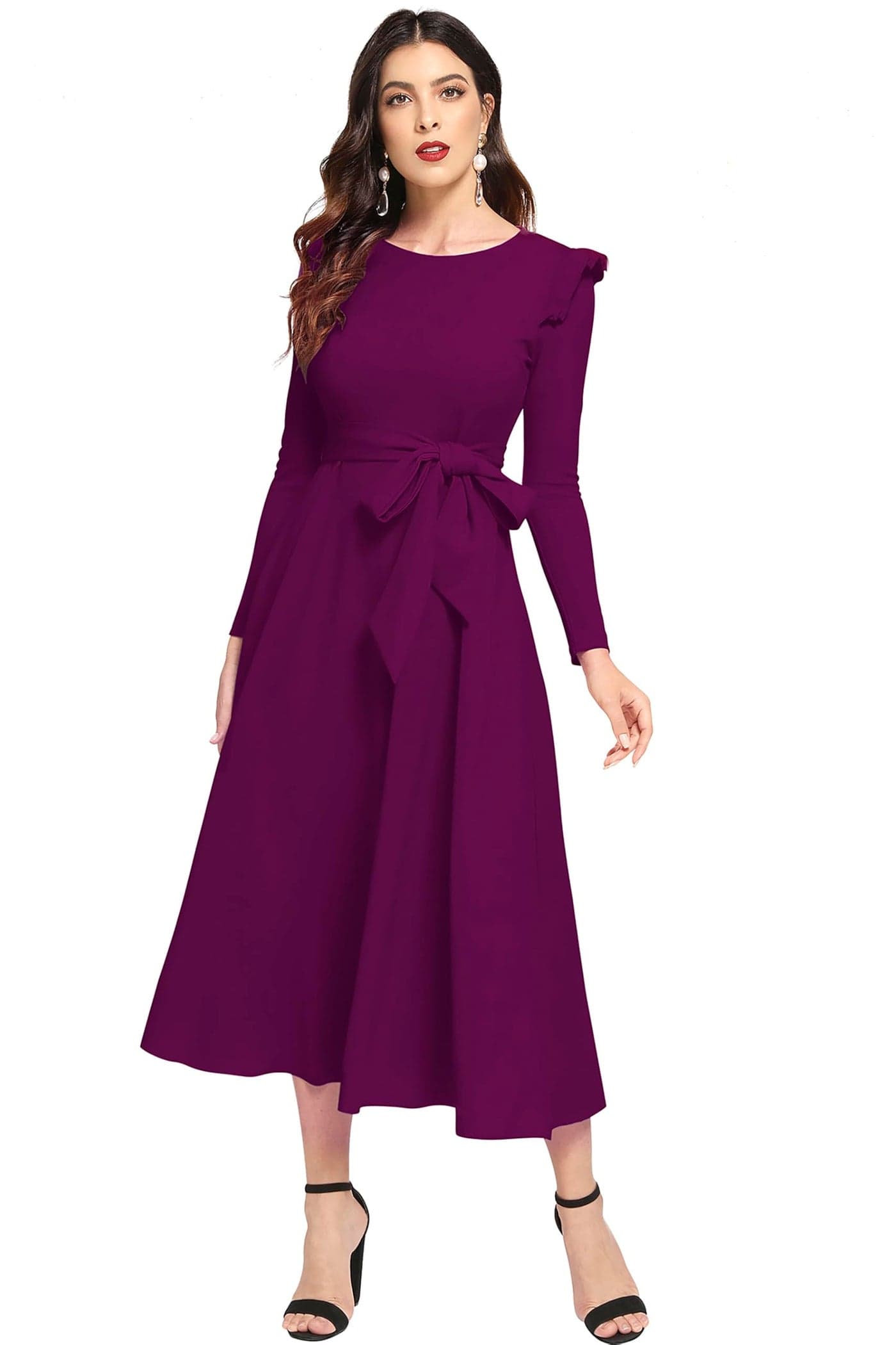 ILLI LONDON Women's A-LINE Maxi Dress (in, Alpha, XL, Regular, Wine)