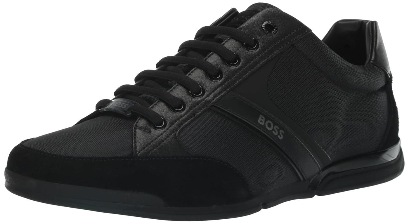 BOSS Men's Saturn Sneakers, Black, 8 Medium US