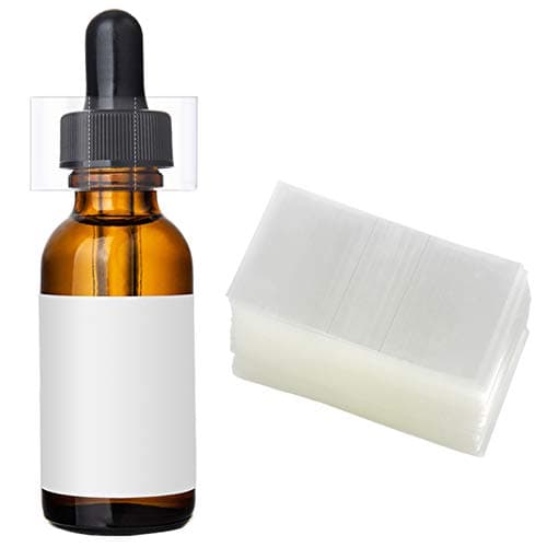 Shrink Bands,45x23mm 200 Pieces Clear Perforated Shrink Bands for Bottles, Jars, Lip Gloss Tubes Fits Cap Diameter 3/4 to 1 Inch, 2 Mil