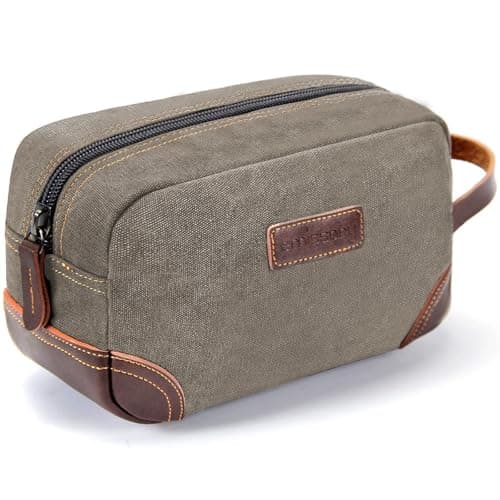 emissary Mens Travel Toiletry Bag, Dopp Kit for Men, Travel Bathroom Shaving Kit Bag for Men,Kit Small Bag for Travel (Light Gray)
