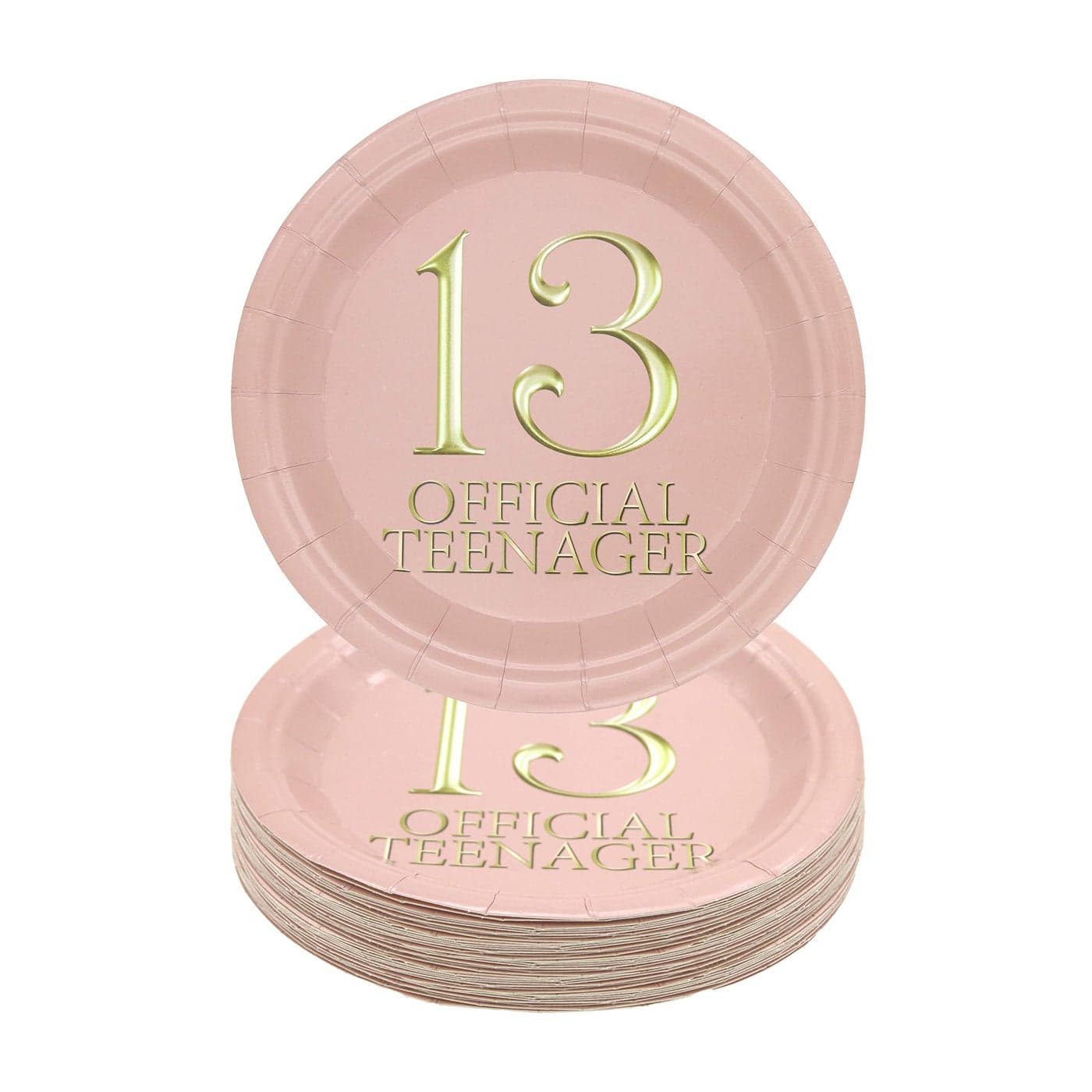 Pandecor 50 Pieces 7 Inches 13th Birthday Party Paper PlatesDisposable Paper Cake Plates Dessert Plates for 13 Years Old Birthday Party