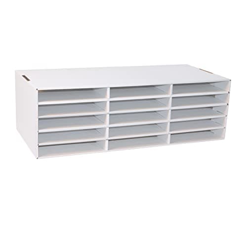 Classroom Keepers 9 x 12 Construction Paper Storage 15Slot White 938H x 2914W x 1278D 1 Unit