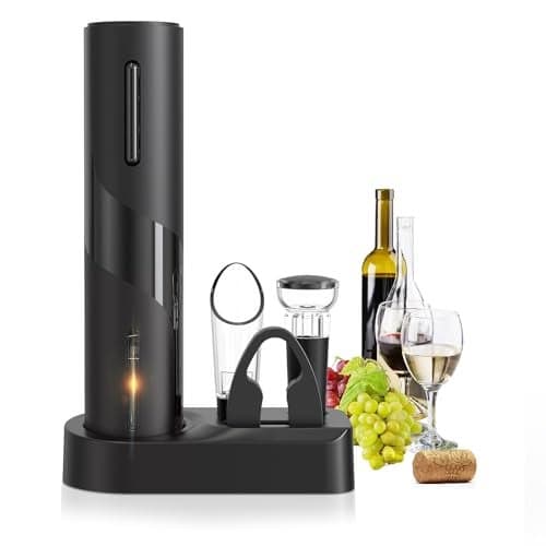 Electric Wine Opener Set A 4in1 Multifunctional Wine Accessory Kit including an Automatic Corkscrew Opener Rechargeable Wine Bottle Openers Foil Cutter Wine Aerator Pourer and Vacuum Stoppers