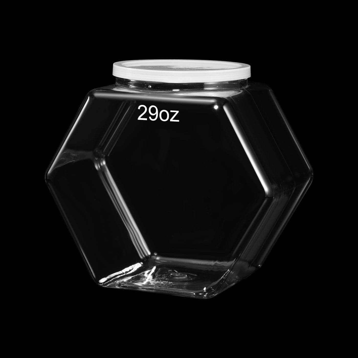 Uiifan 1 Piece Hexagonal Plastic Candy Jar with Lid Cookie Jar Clear Hexagonal Candy Containers for Snacks Cookies Dog Food Craft and Sewing Supplies Coffee Pod Laundry Pod Clear Lid29 oz