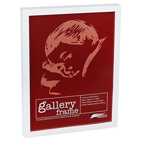 Ambiance Gallery Wood 1.5" Deep Picture Frames - 5x7" White Wood Frame, Shatter-Resistant Acrylic Glazing & MDF Backing, Horizontal or Vertical Wall Display