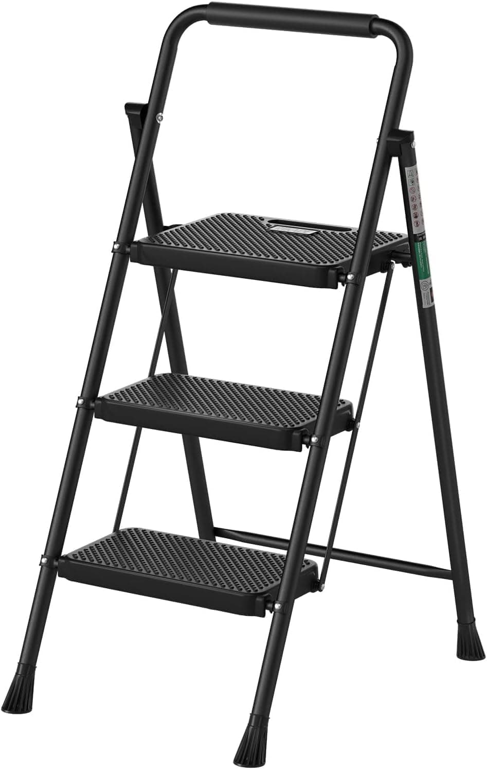 Uchrang 3Steps Premium Folding Step Stool Wide AntiSlip Pedal Portable Lightweight Aluminum Step Ladder for Home Kitchen Office Use Style 3