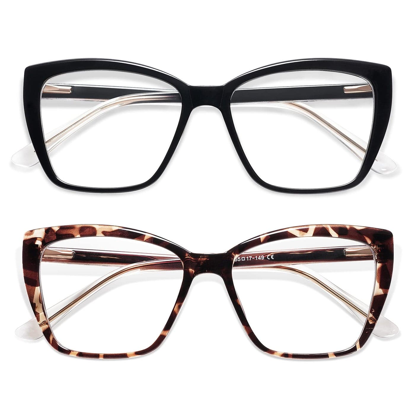 AMOMOMA Trendy TR90 Oversized Blue Light Reading Glasses WomenStylish Square Cat Eye Glasses AM6031 C1C6 20 x