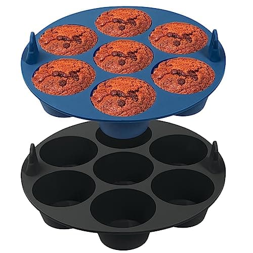Webake 2PCS Silicone Air Fryer Muffin Pan for Baking Nonstick Egg Btes Silicone Mold BPA Free Muffin Tins Baking Cups