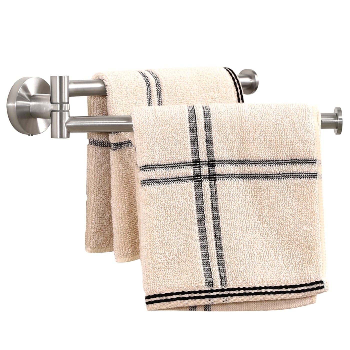 KES Kitchen Swivel Towel Bar 9Inch Swing Out Towel Rack Double Towel Bar 2Arm Wall Mounted SUS 304 Stainless Steel Brushed Finish A2106S232