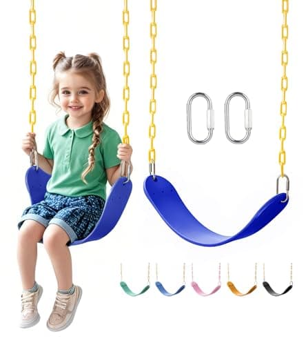 Heavy Duty Swing Seat 66 RustResistant Chains with 30 PPCCoated Section Swing Set Accessories Replacement with Quick Links Kids Swings Supports 330 lbs for Outdoor Playground Blue